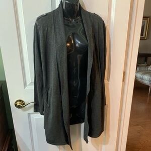 Metric long grey small open cardigan